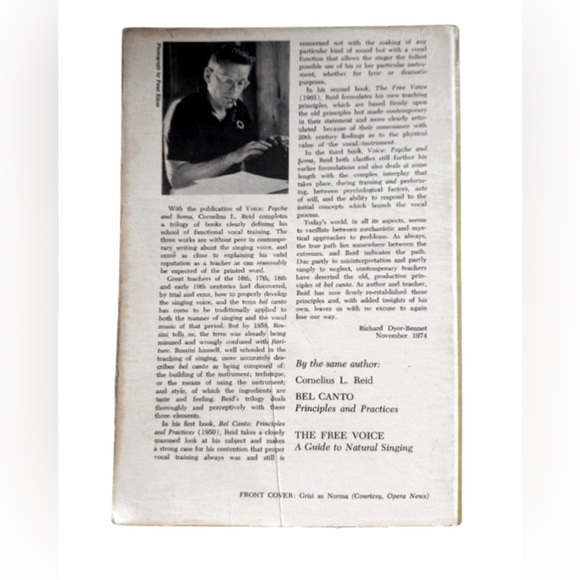 VOICE: PSYCHE AND SOMA Cornelius L. Reid
Softback Second Printing 1982 - Picture 3 of 6